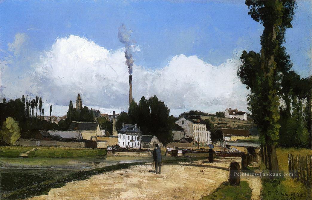 paysage avec usine 1867 Camille Pissarro Peintures à l'huile